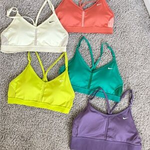 Nike Sports Bra Collection - Coral, Lime, Teal, Cream, Purple